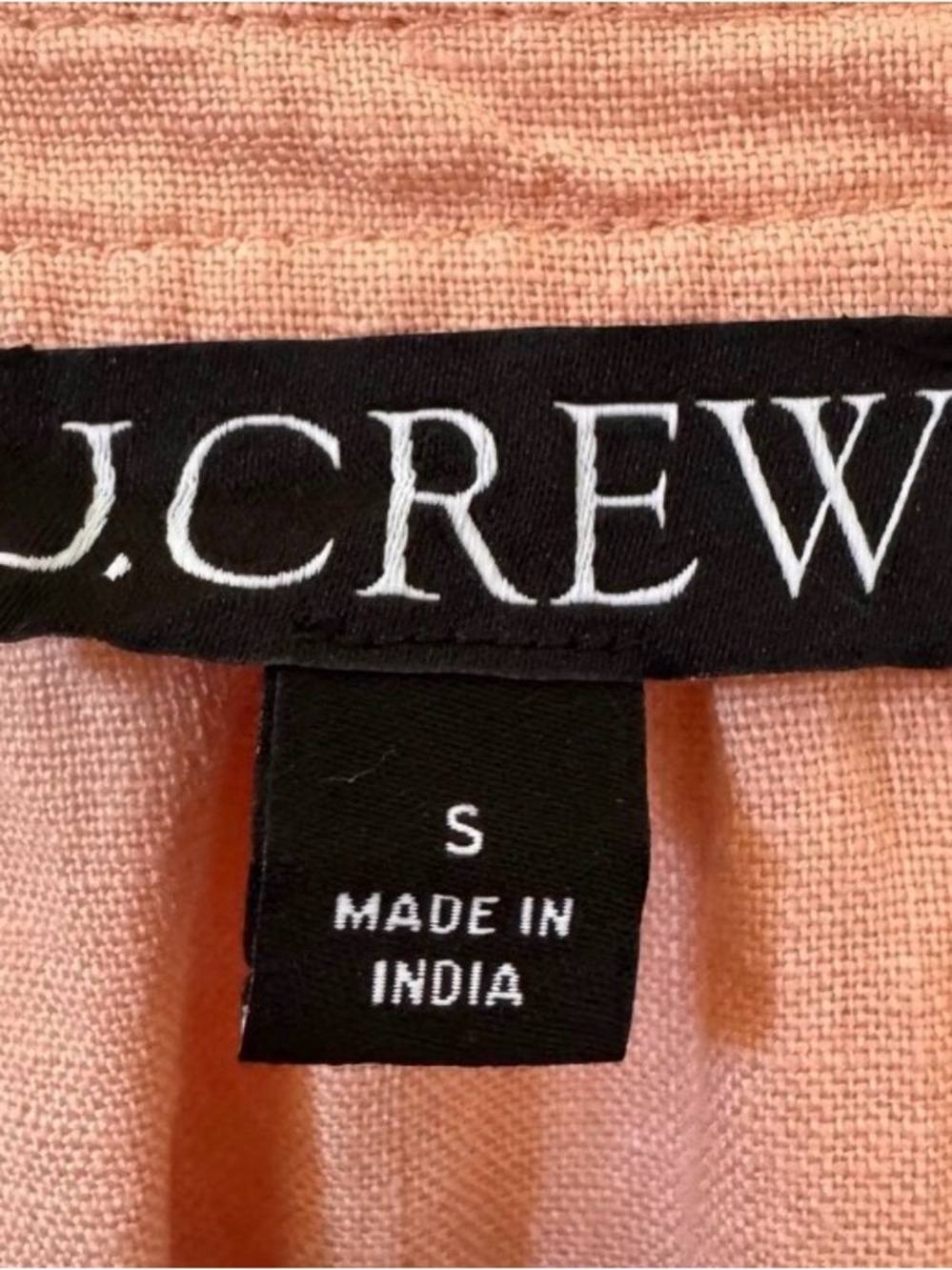 J. Crew Light Peach cabana linen popover top blouse small - Picture 8 of 8